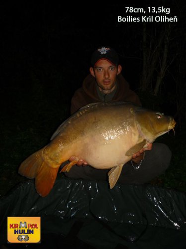 78cm, 13,5kg, boilies Krill/Oliheň, svazová voda