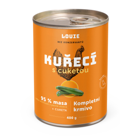 Kompletní krmivo - KUŘECÍ S CUKETOU 400 g - konzerva pro psy Louie (Louie, KC400-1) | Krmiva Hulín