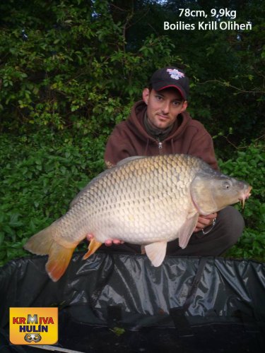 78cm, 9,9kg, boilies Krill/Oliheň, svazová voda