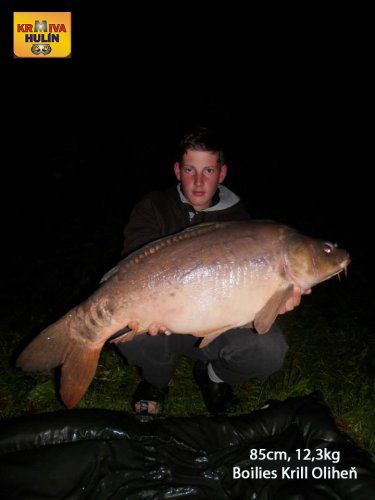 85cm, 12,3kg, boilies Krill/Oliheň, svazová voda