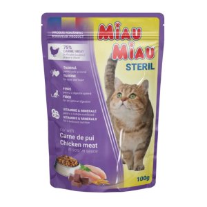 Miau Miau Cat Sterilised kuřecí, kapsa 100 g - 1 ks (, KAKU) | Krmiva Hulín Miau Miau Cat Sterilised kuřecí, kapsa 100 g - 1 ks (, KAKU) | Krmiva Hulín