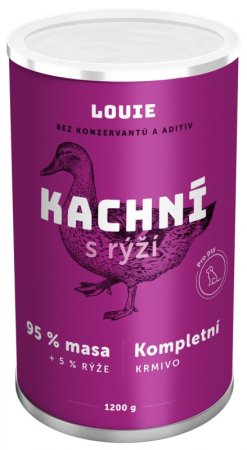 KACHNÍ + Rýže 1200 g - Konzerva pro psy Louie - Počet kusů: 1 ks
