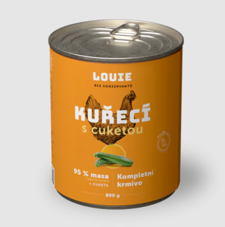 KUŘECÍ S CUKETOU A PREBIOTIKY 800 g - Konzerva pro psy Louie (Louie, KKCP800-1) | Krmiva Hulín