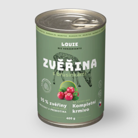 ZVERINA S BRUSINKAMI A PREBIOTIKY 400 g - konzerva pre psov Louie (Louie, KZBP400-1) | Krmiva Hulín