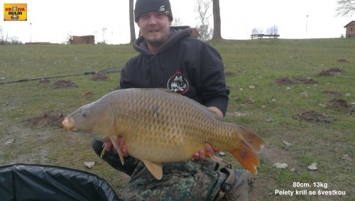 13kg, pelety boilies krill se švestkou