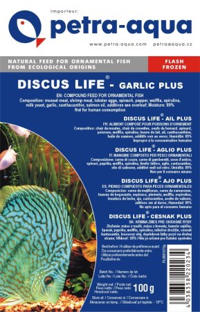 DISCUS LIFE - garlic plus frozen-blister - mražené krmivo s česnekem (DGPFB-1) | Krmiva Hulín