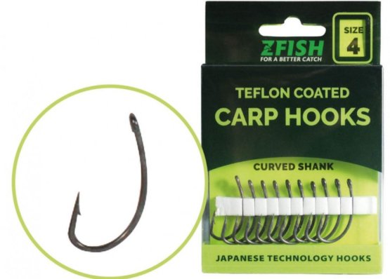 Teflonové Háčky Zfish  Curved Shank - s protihrotem (Zfish, ZF-5780) | Krmiva Hulín