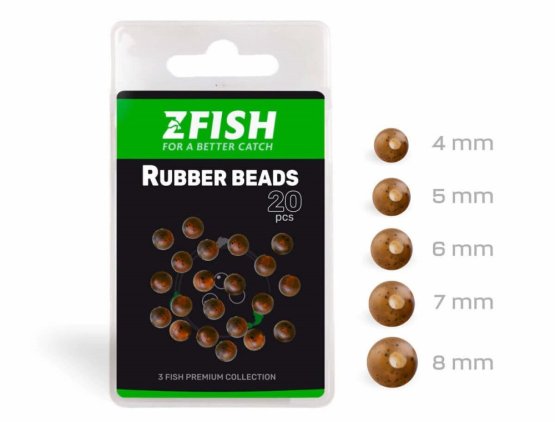 ZFISH Gumové korálky Rubber Beads 20ks - Vyberte velikost: Velikost 4