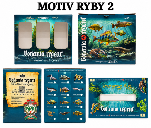 Krabice na pivo - Dekor Ryby 2