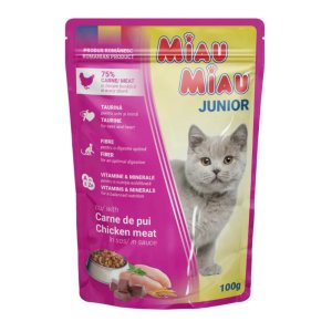 Miau Miau Cat Junior kuřecí, kapsa 100 g - 1 ks (KJK1) | Krmiva Hulín