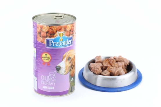 JEHNĚČÍ KOSTKY VE VLASTNÍ ŠŤÁVĚ 1250 g - Konzerva pro psy Pretender (Vyrobeno v EU, JKKP-1) | Krmiva Hulín