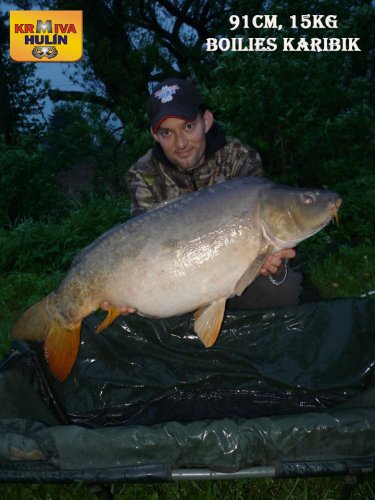 91cm, 15kg+, boilies Karibik v dipu, svazová voda