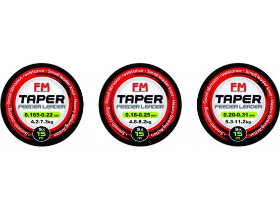 Ujímaný návazec - FM TAPER FEEDER LEADER 5X15m - Vyberte velikost: Ø 0,165 - 0,22 mm