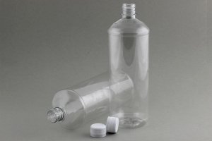 PET fľaše číre 1 liter - s uzáverom