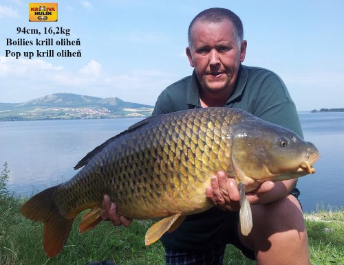 94cm, 16,2kg, boilies krill/oliheň high resistance, pop up oliheň, svazová voda
