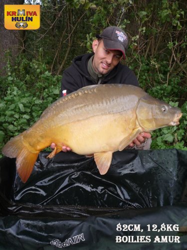 82cm, 12,8kg, boilies Amur, svazová voda