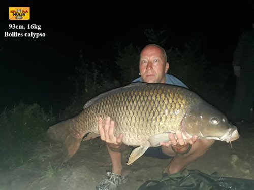 93cm, 16kg, boilies calypso, pop up ananas, svazová voda