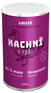 KACHNÍ + Rýže 1200 g - Konzerva pro psy Louie