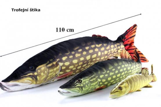 Plyšová ryba Gaby - ŠTIKA OBECNÁ TROFEJNÍ - 110 cm
