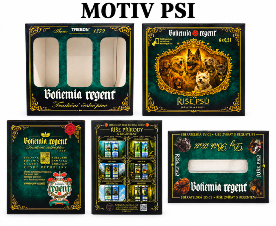 Pivo Regent - VLASTNÍ VÝBĚR 6 ks - Edice Koňská a Psí říše KH - 6x 0,5 l