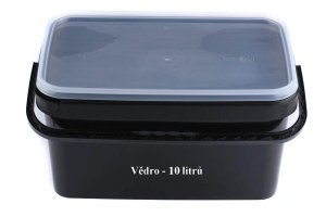 Plastové vedro - Hranaté Čierne 10 l (Vyrobeno v ČR, PVHC10-1) | Krmiva Hulín