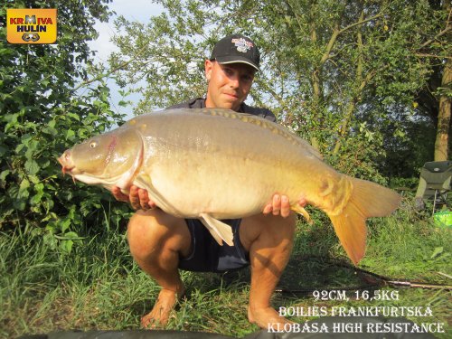 92cm, 16,5kg, boilies frankfurtská klobása