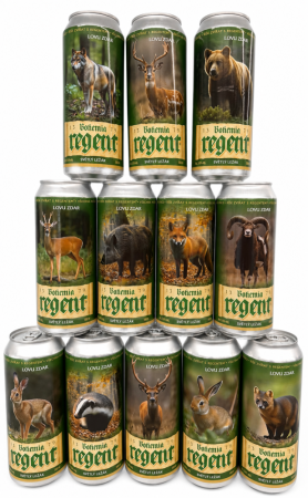 Pivo Regent - NEOMEZENÝ VLASTNÍ VÝBĚR - Světlý ležák - Myslivecká říše - 0,5 l (BOHEMIA REGENT, VVMŘ) | Krmiva Hulín