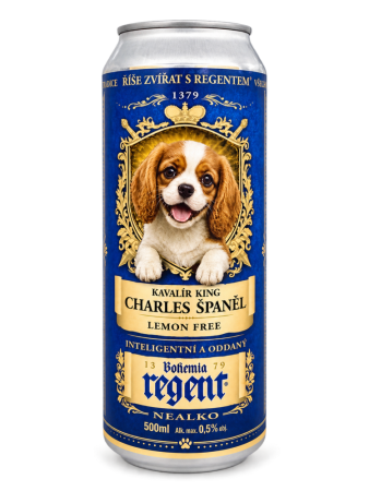 Nealko Regent - ŠTĚŇÁTKO - KAVALÍR KING CHARLES ŠPANĚL - LEMON - 0,5 l (BOHEMIA REGENT, NRŠKKCHŠL) | Krmiva Hulín