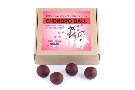 Kolagenový doplněk výživy - CHONDRO BALL - pro kloubní výživu, ochranu vazů a šlach psů - 500 g - nestandardní (Krmiva Hulín, CHBN) | Krmiva Hulín
