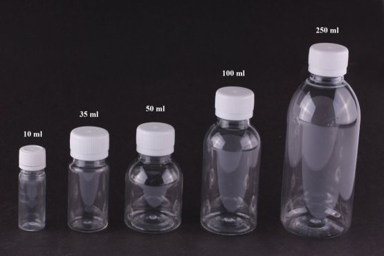PET Lahvička 250 ml - Čirá s uzávěrem - Počet ks: 1 ks