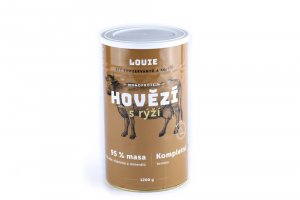 HOVĚZÍ MASO + Rýže 1200 g - konzerva pro psy Louie