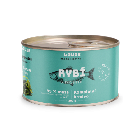 Kompletné krmivo - RYBIE S RIASAMI 200 g - konzerva pre psov Louie (Louie, RŘ200-1) | Krmiva Hulín
