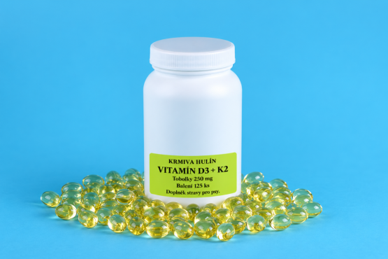 VITAMÍN D3 + K2 - tobolky 250 mg - pro psy (VD3K2-1) | Krmiva Hulín