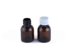 PET Lahvička 50 ml - Hnědá s uzávěrem (Vyrobeno v ČR, PLH50-1) | Krmiva Hulín