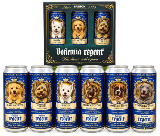 Nealko Regent - ŠTĚŇÁTKA - DÁRKOVÁ SADA 2 - Lemon - 6x 0,5 l (BOHEMIA REGENT, NŠS2L) | Krmiva Hulín