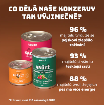HOVĚZÍ S MRKVÍ 800 g - konzerva pro psy Louie - Počet ks: 1 ks