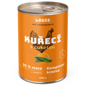 Kompletní krmivo - KUŘECÍ S CUKETOU 1200 g - konzerva pro psy Louie (Louie, KC12-1) | Krmiva Hulín