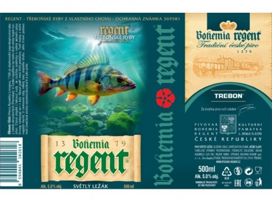 Pivo Regent - Sběratelská edice VODNÍ ŘÍŠE - OKOUN OBECNÝ 0,5 l