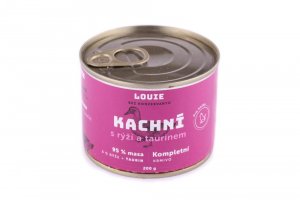 KACHNÍ + Rýže  a Taurin 200 g - Konzerva pro kočky Louie