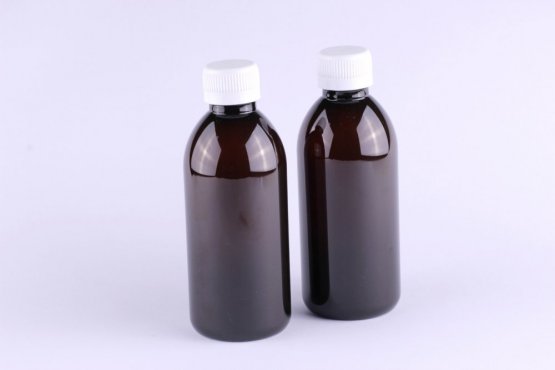PET Fľaštička 250 ml - Hnedá s uzáverom - Počet kusů: 1 ks