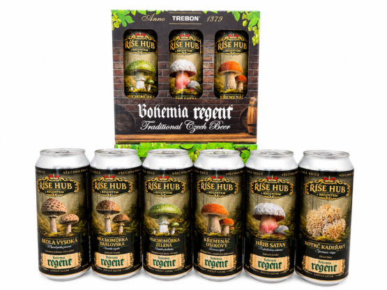 Pivo Regent - DÁRKOVÁ SADA 2 - ŘÍŠE HUB - 6x 0,5 l (BOHEMIA REGENT, DSŘH2) | Krmiva Hulín Pivo Regent - DÁRKOVÁ SADA 2 - ŘÍŠE HUB - 6x 0,5 l (BOHEMIA REGENT, DSŘH2) | Krmiva Hulín
