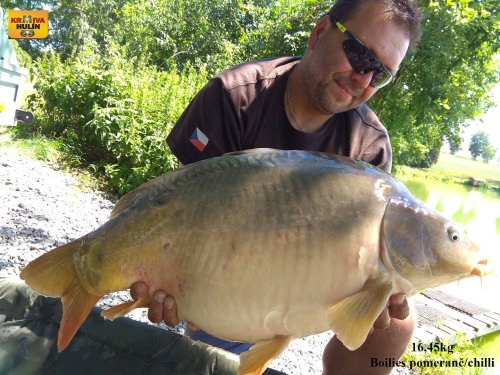 16,45kg, boilies pomeranč/chilli