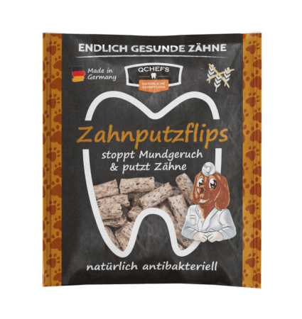 Zahnputzflips - Polštářky na čištění zubů pro malé psy - 35 g (Q-Chefs zdravé žvýkání, ZPČZP) | Krmiva Hulín