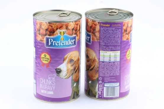 JEHNĚČÍ KOSTKY VE VLASTNÍ ŠŤÁVĚ 1250 g - Konzerva pro psy Pretender - Počet ks: 6 ks