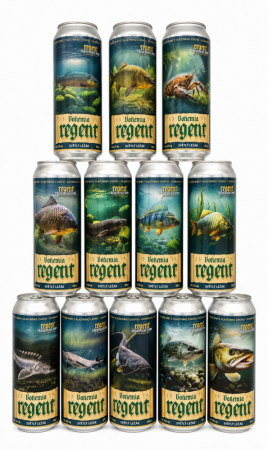 Pivo Regent - NEOMEZENÝ VLASTNÍ VÝBĚR - Světlý ležák - Vodní říše - 0,5 l (BOHEMIA REGENT, VVVŘ) | Krmiva Hulín