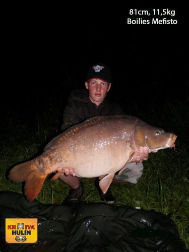 81cm, 11,5kg, boilies Mefisto, svazová voda