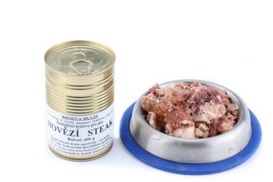HOVĚZÍ STEAK 400 g - Konzerva pro psy bez etikety - Louie (Louie, HS400-) | Krmiva Hulín