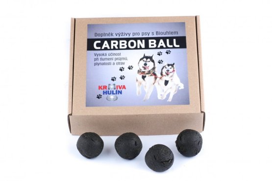 Doplněk výživy s Aktivním uhlím - CARBON BALL - pro zastavení průjmu a při otravě psů - 500 g (Krmiva Hulín, CB500-1) | Krmiva Hulín
