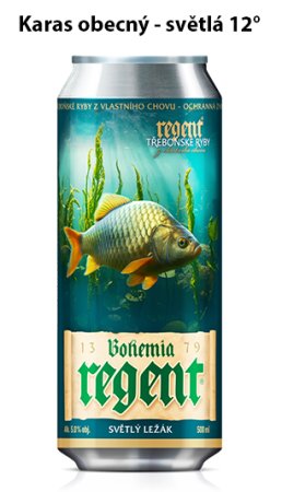 Pivo Regent - VLASTNÍ VÝBĚR 6 ks - Světlý ležák - Vodní Říše - 6x 0,5 l - Vyberte balení: KRABICE - MOTIV RYBY 1