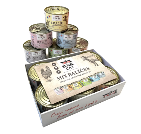 FALCO Mix balení konzerv - SENSE CAT hovězí 200 g - 6 ks (SOKOL FALCO, SCHM200) | Krmiva Hulín